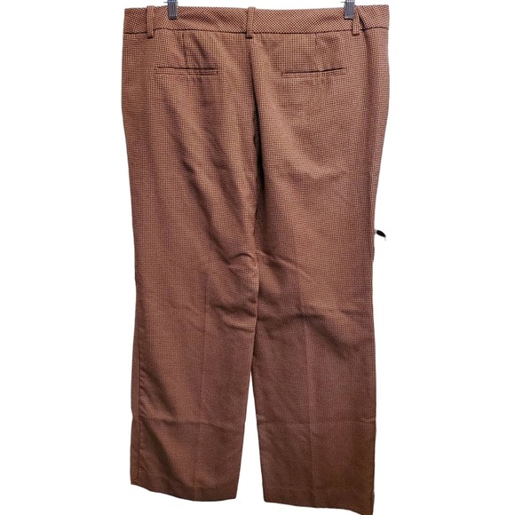 The Limited Women's Brown Pink Houndstooth pattern Wide Leg Trouser Plus 16 - Picture 2 of 7